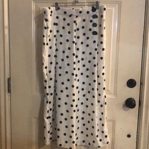 Zara polka dot pull-on cropped pant XL 12 14